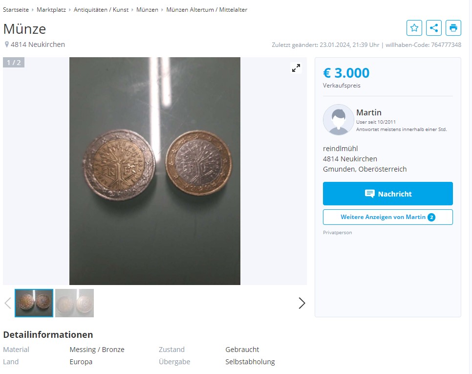 User Martin seit 2001 - 1 Euro um 3000 Euro